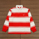 Camisa Supreme x Nike Stripe Rugby Vermelha/Branca