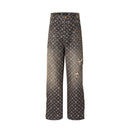 Louis Vuitton Distressed Baggy Monogram Jeans 