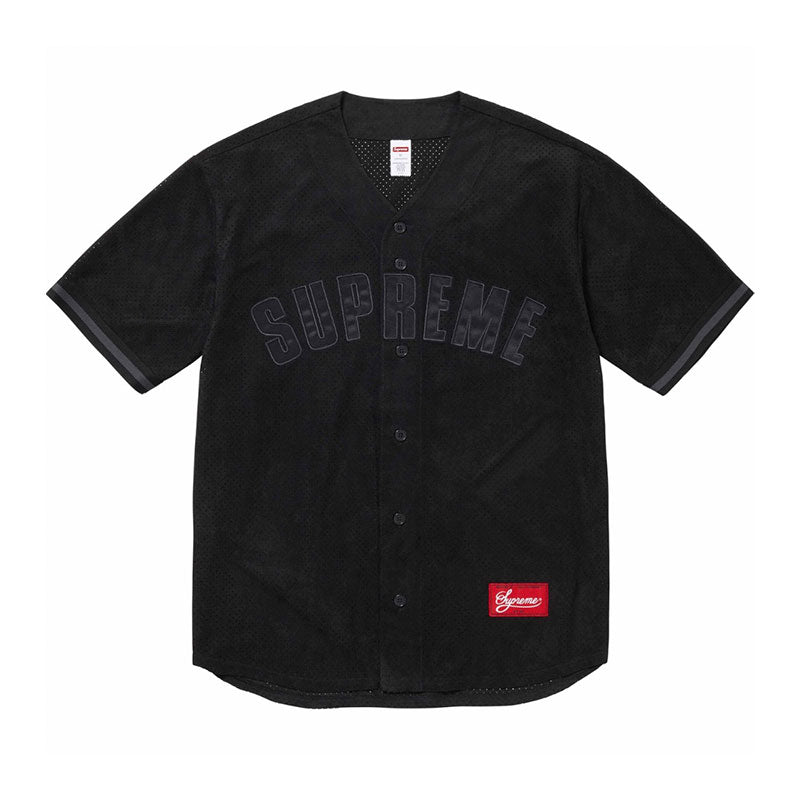 Supreme Ultrasuede Mesh Baseball T-Shirt Black 