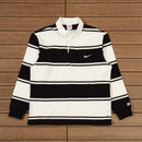 Camisa Supreme x Nike Stripe Rugby Preta/Branca