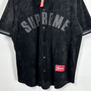 Supreme Ultrasuede Mesh Baseball T-Shirt Black 